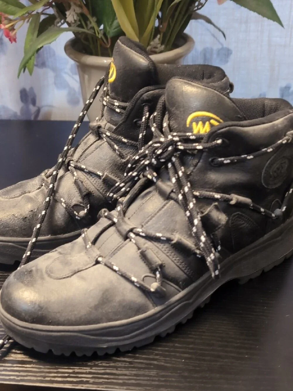 Men's Black Hiking Boots - WV Logo